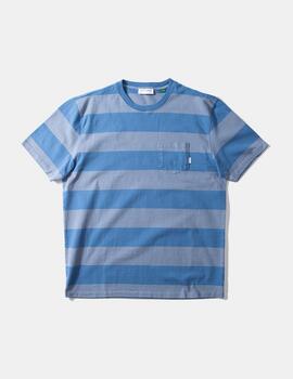 Camiseta Edmmond Faran Stripes Plain blue para hombre