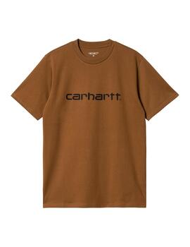 Camiseta Carhartt Wip S/S Script deep h brown/blk de hombre