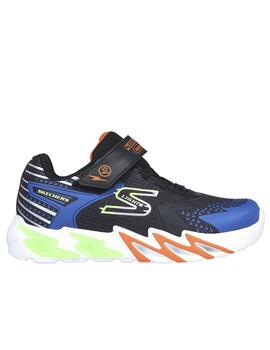 Zapatillas Skechers S Lights Flex Glow Bolt bkbl para niño