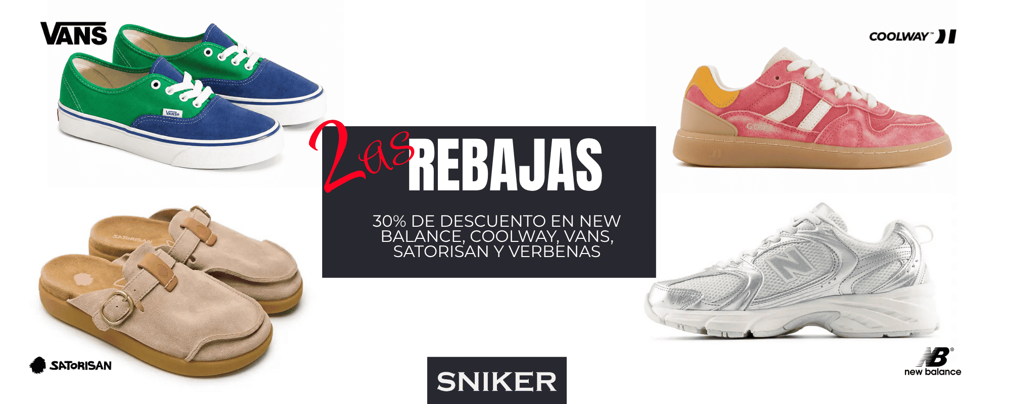 segundas rebajas zapatillas sneakers Vans New Balance Coolway Satorisan Verbenas Hoff 