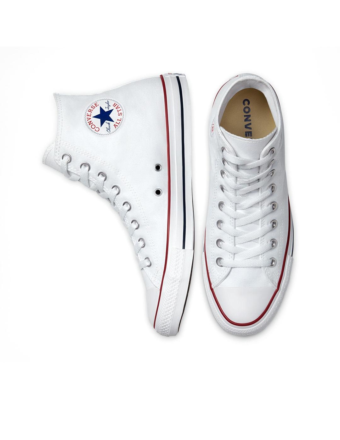 Zapatillas Converse All Star altas blancas en tela