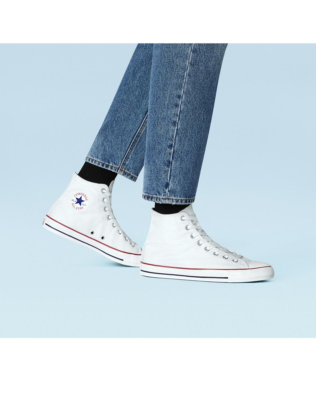 Zapatillas Converse All Star altas blancas en tela