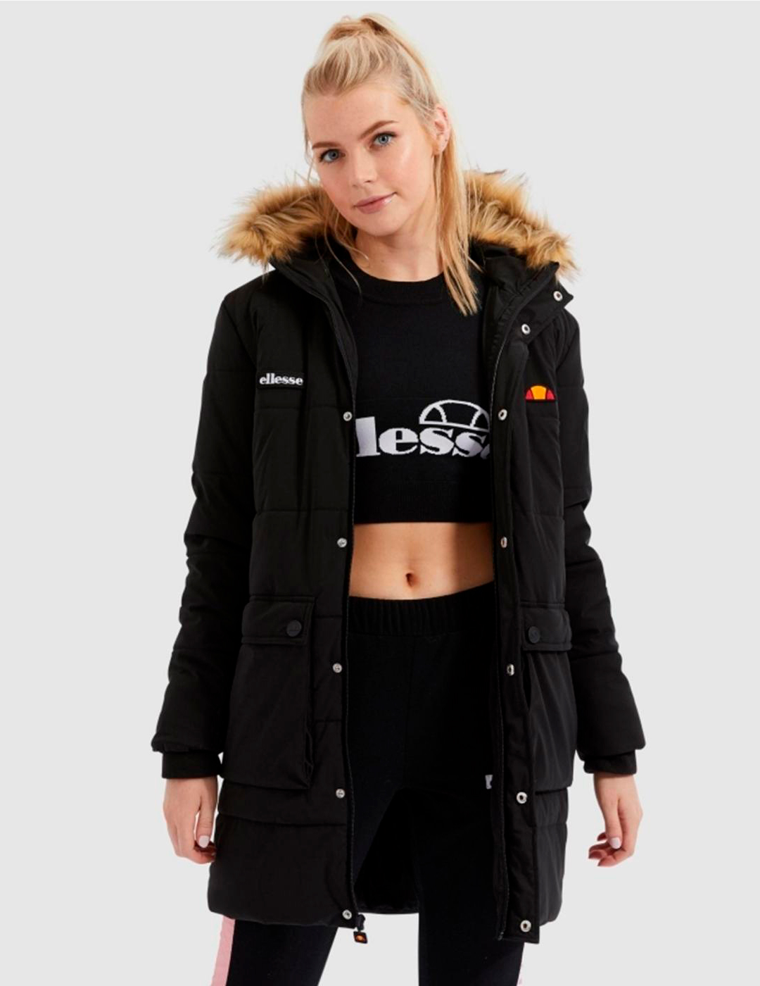 ELLESSE LIBERTA PARKA JACKET BLACK