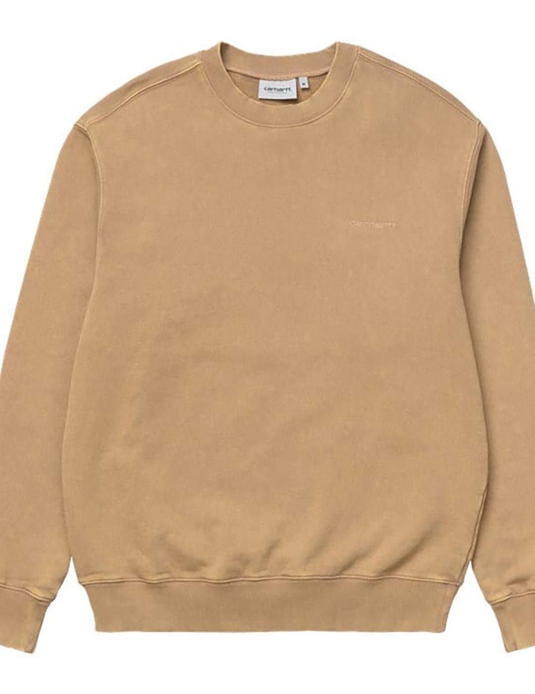 CARHARTT WIP MOSBY SCRIPT SWEAT DUSTY H BROWN