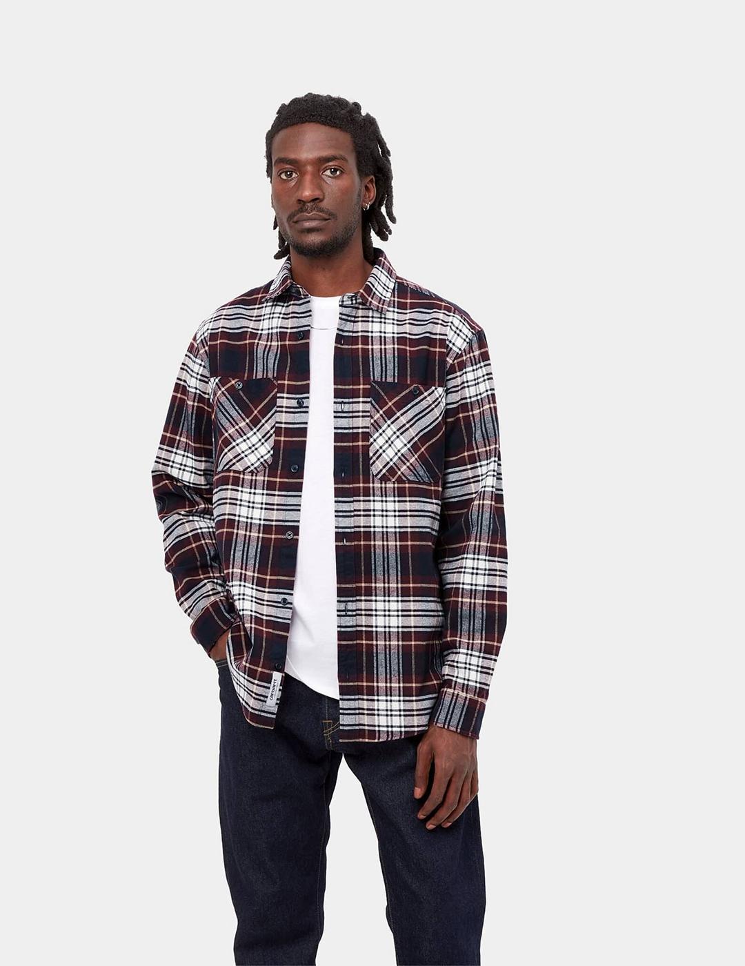 Camisa Carhartt Wip L/S Dunbar Check Wine