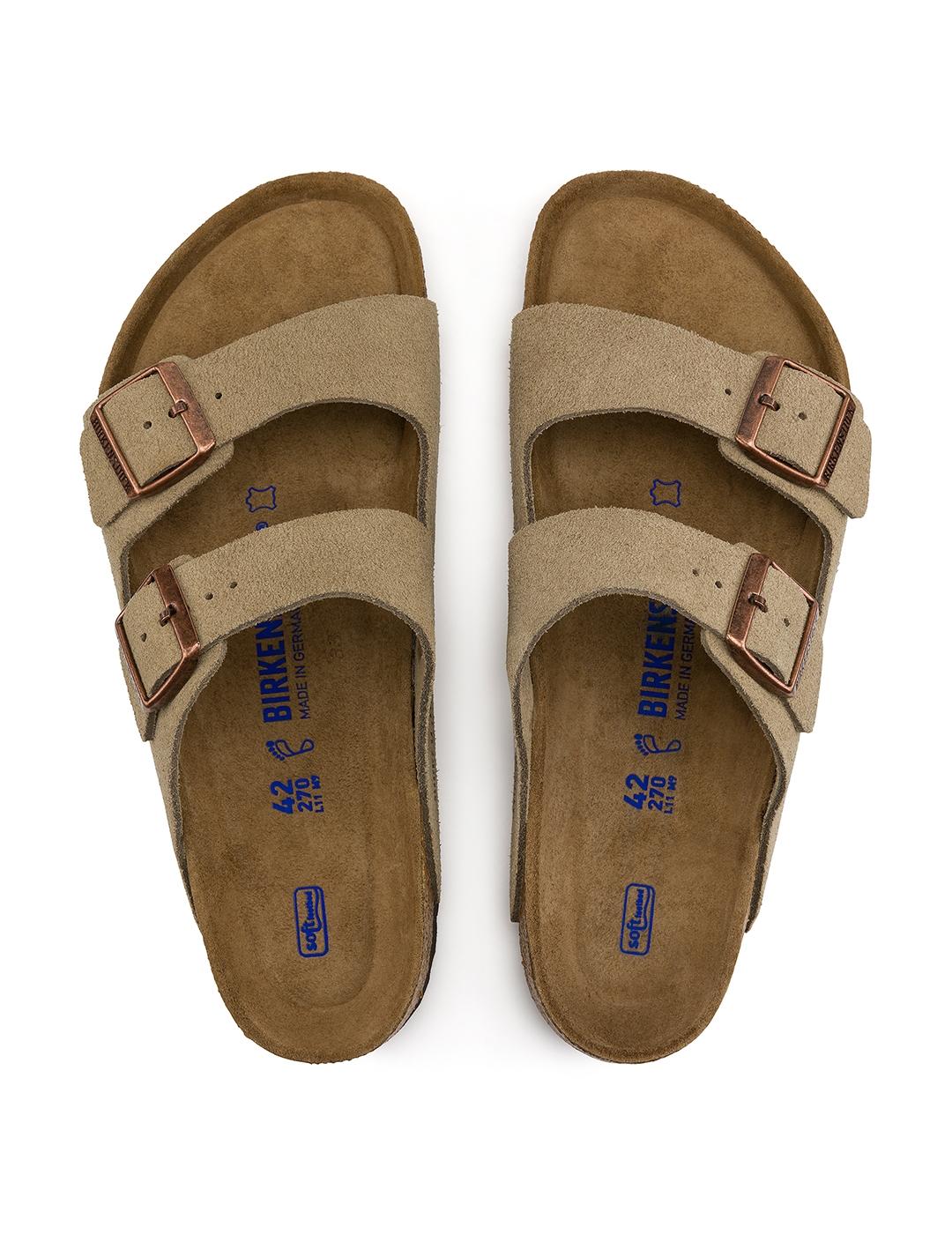 Sandalias Birkenstock Arizona Soft ante Taupe de mujer y hom