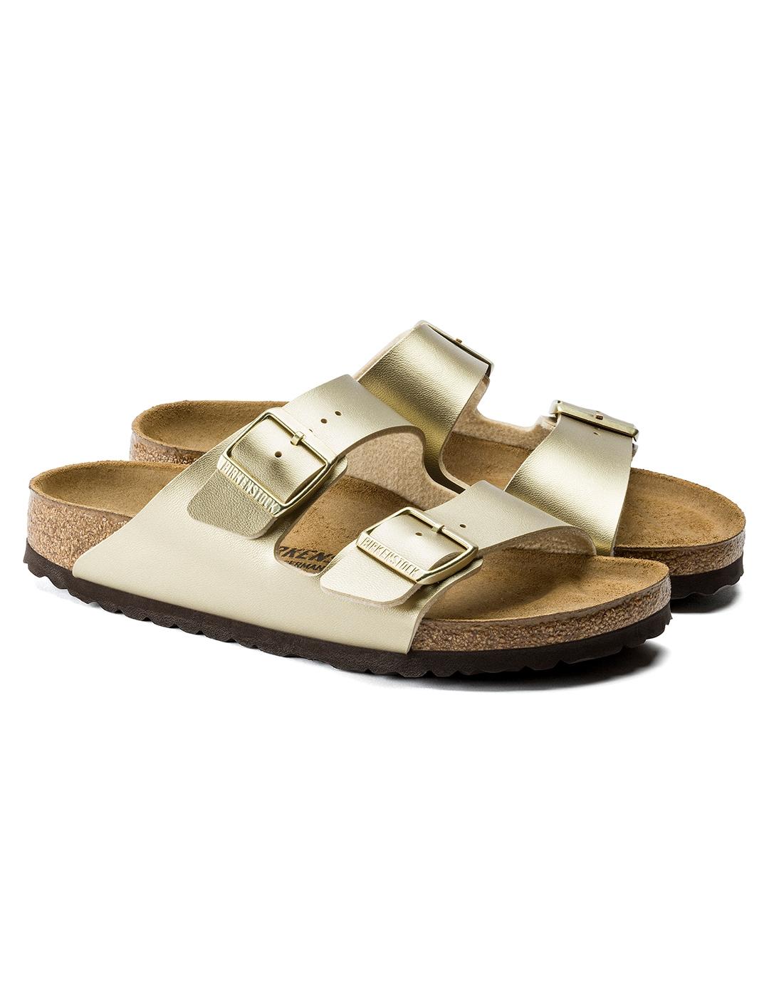 Sandalias Birkenstock Arizona dorada de mujer