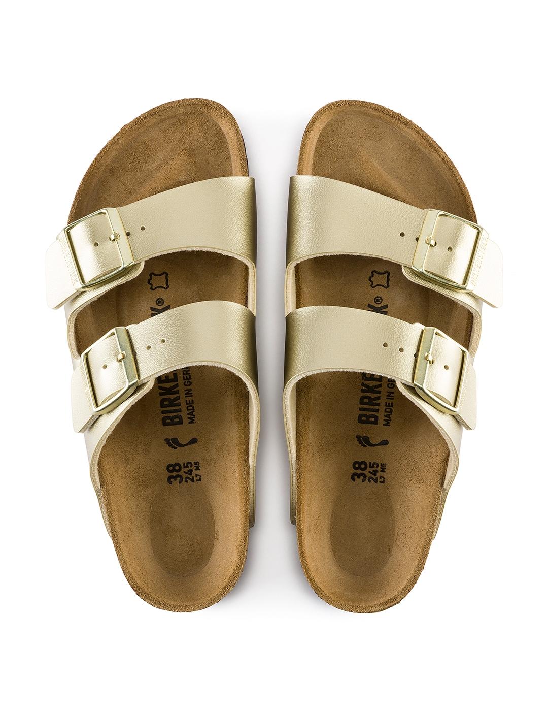 Sandalias Birkenstock Arizona dorada de mujer