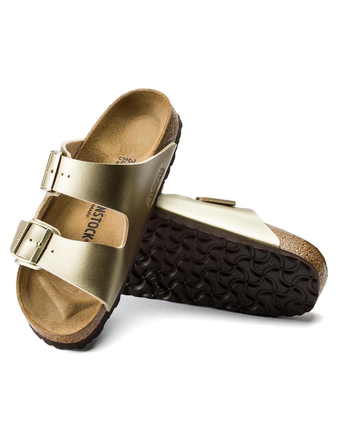 Sandalias Birkenstock Arizona dorada de mujer