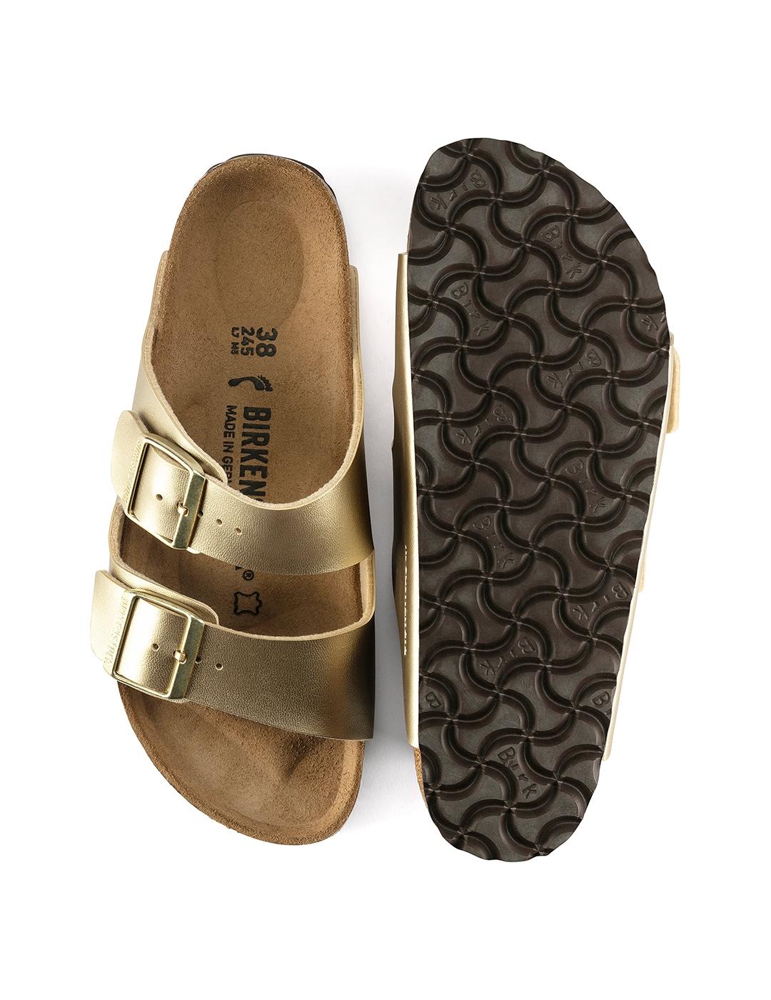 Sandalias Birkenstock Arizona dorada de mujer
