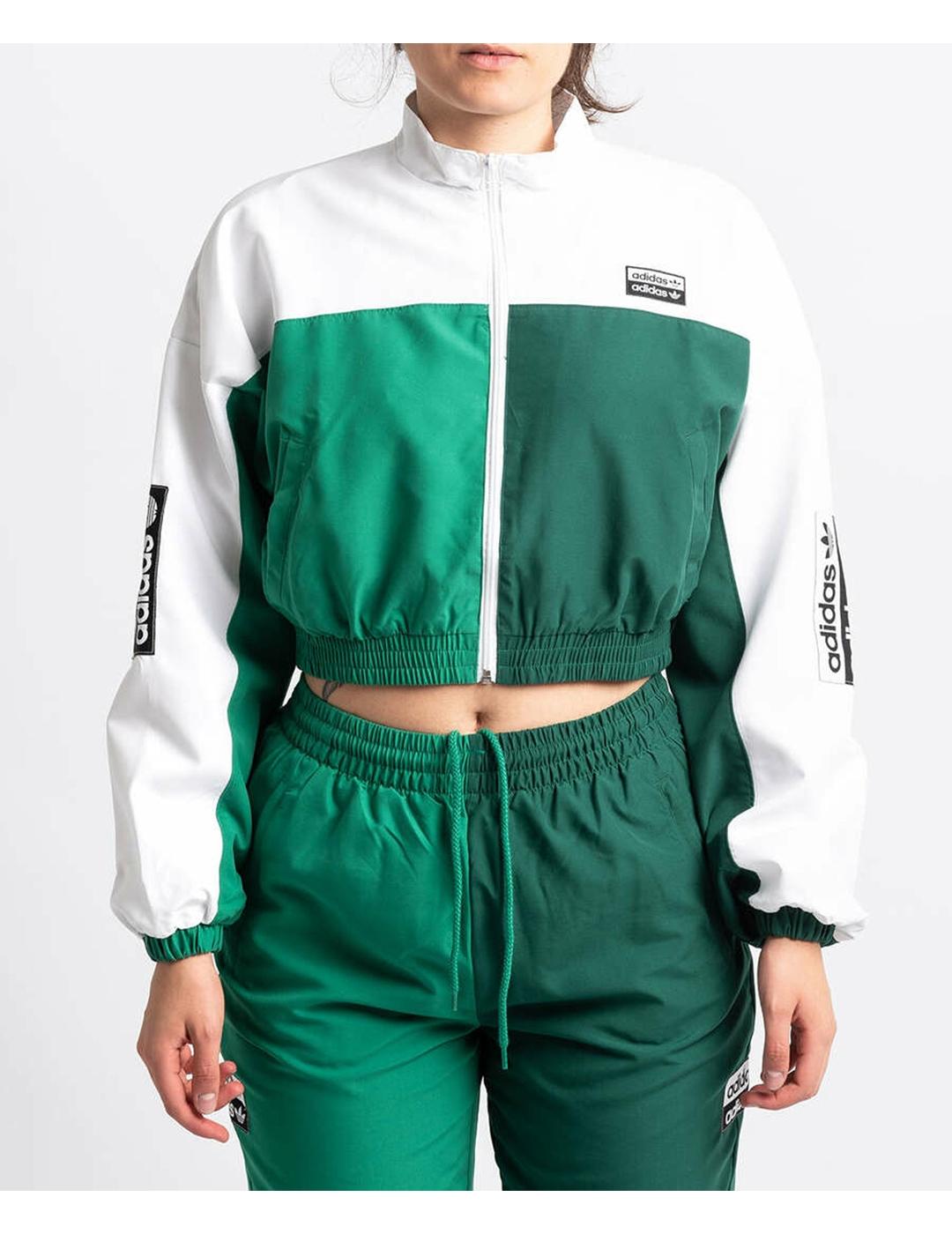 Chaqueta Adidas Track top white green de mujer