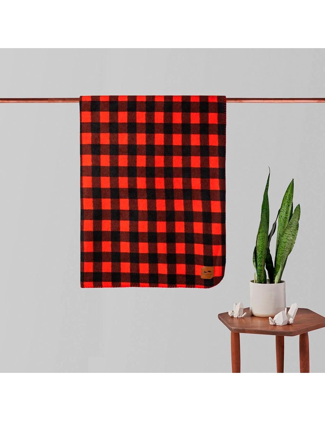 Manta Slowtide Yukon Fleece cuadros rojos unisex