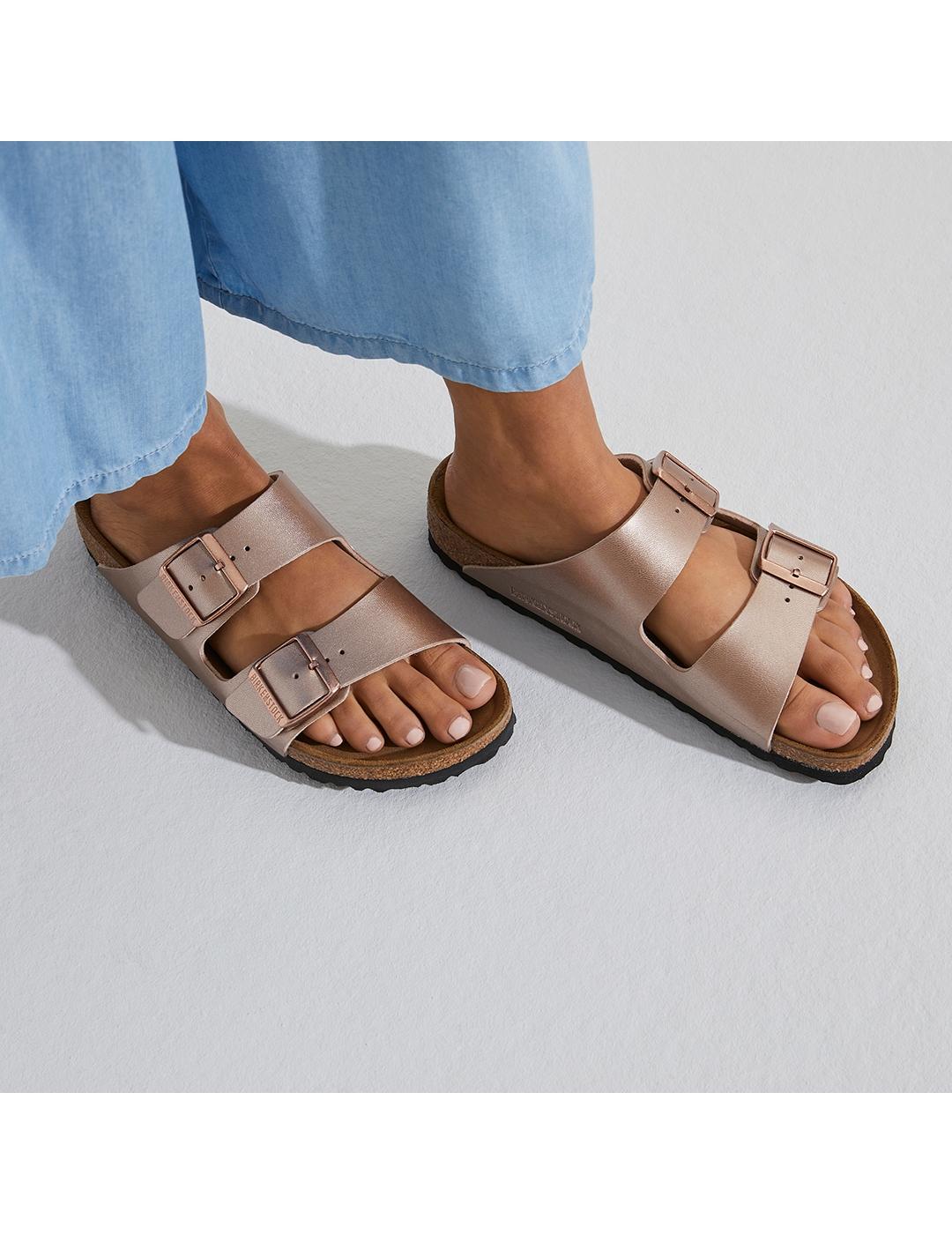 Sandalias Birkenstock Arizona Birko Flor Copper de mujer