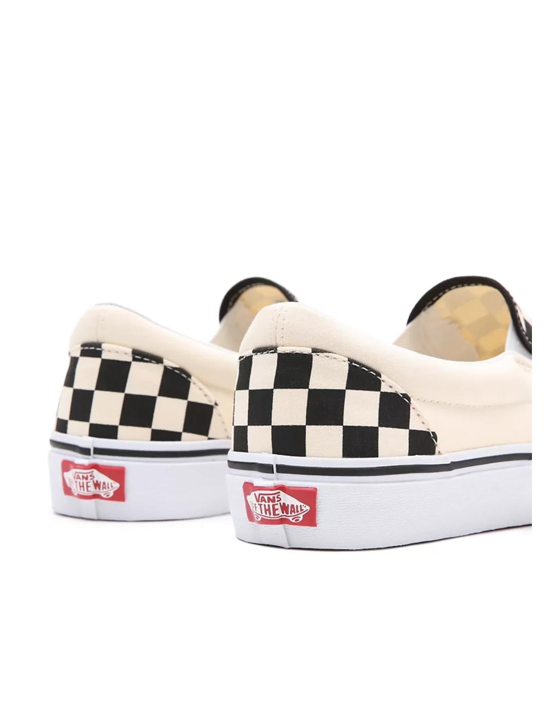 Zapatillas Vans Classic slip-on check blanca negra
