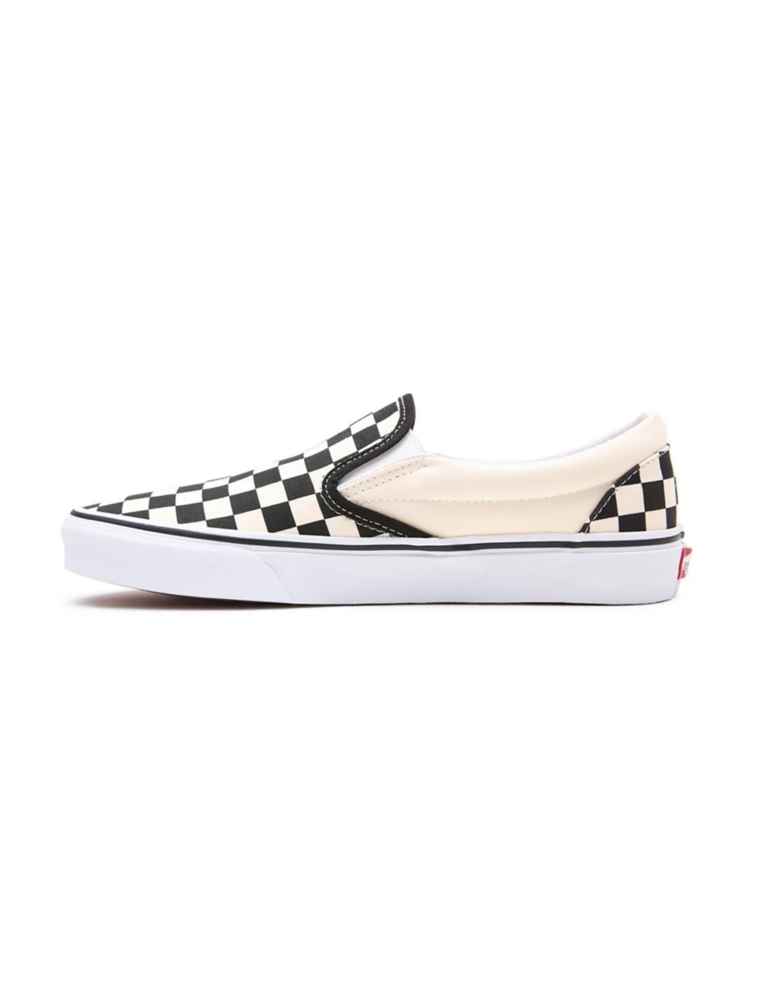Zapatillas Vans Classic slip-on check blanca negra