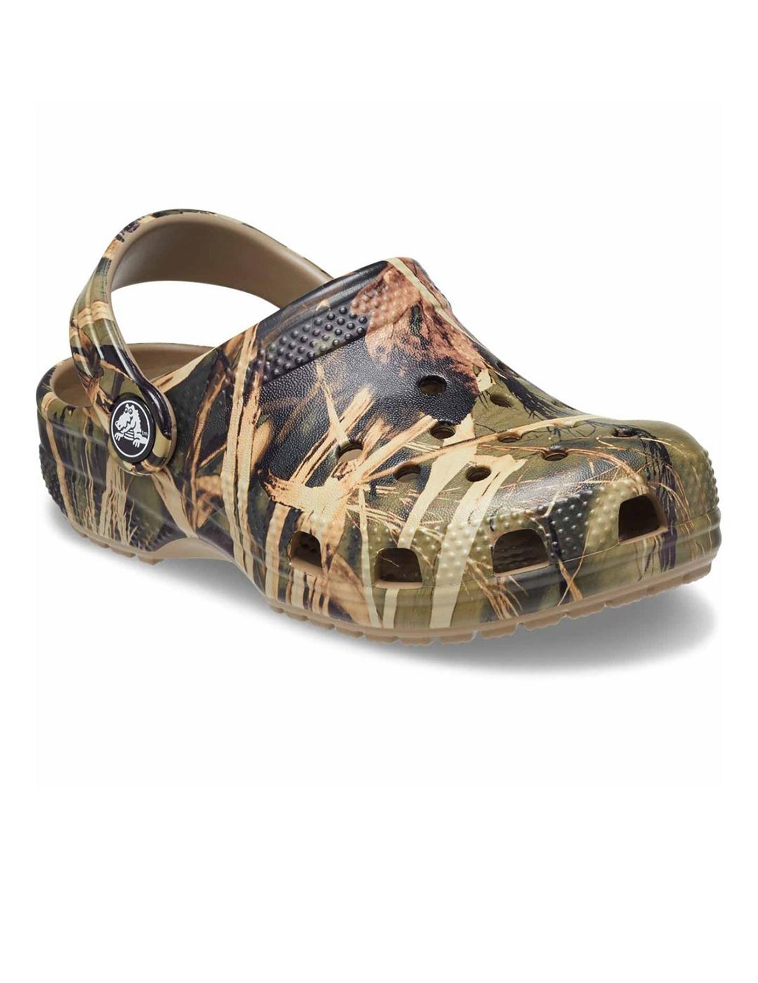 Zuecos Crocs Classic Realtree Clog T khaki para niño