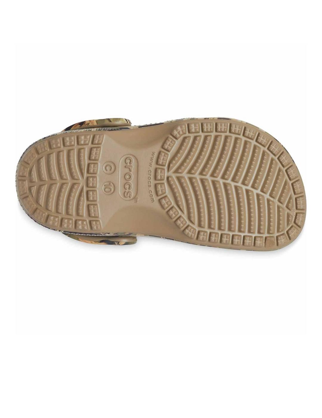 Zuecos Crocs Classic Realtree Clog T khaki para niño