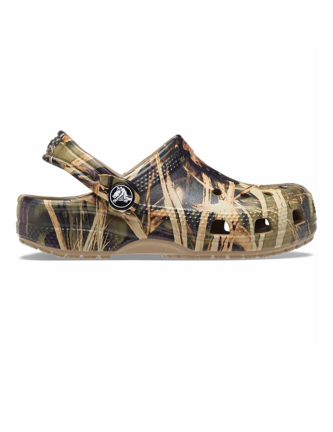 Zuecos Crocs Classic Realtree Clog T khaki para niño