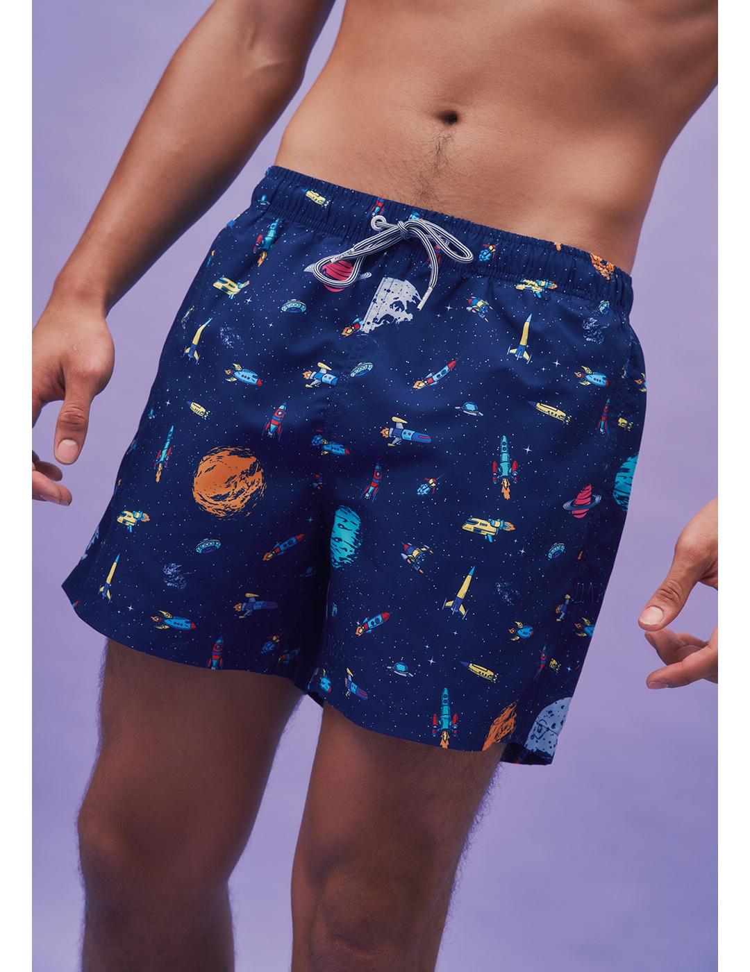 Bañador Boardies Rockets Mid Length Blk para hombre