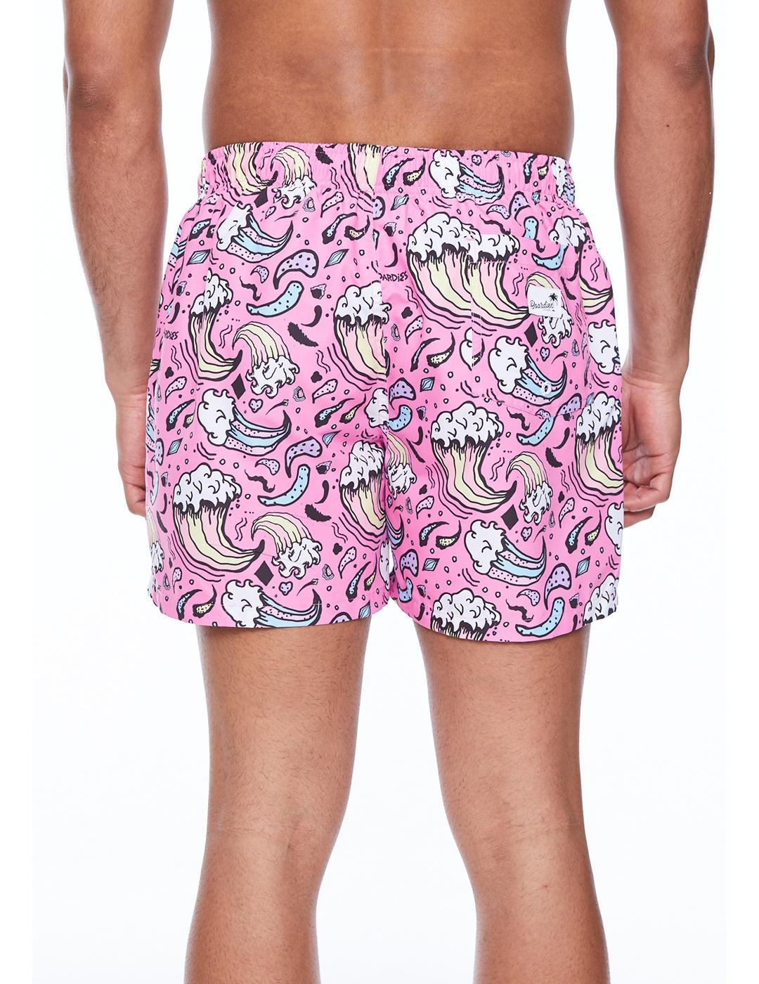 Bañador Boardies Wavey Days mid length pink para hombre
