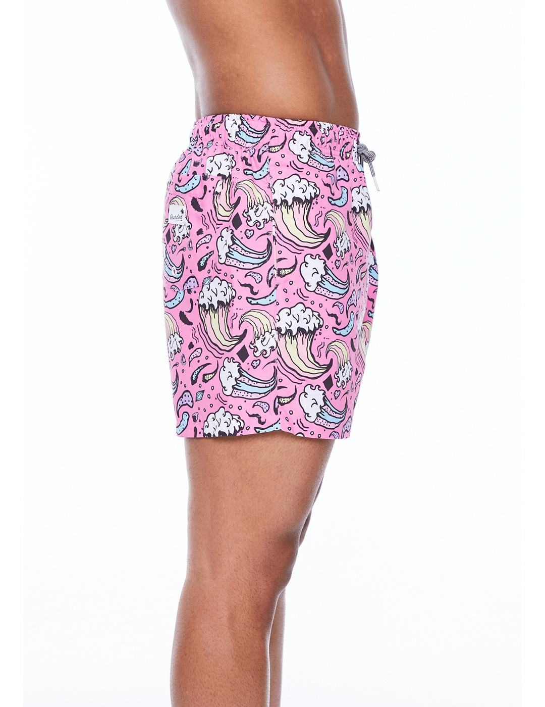 Bañador Boardies Wavey Days mid length pink para hombre