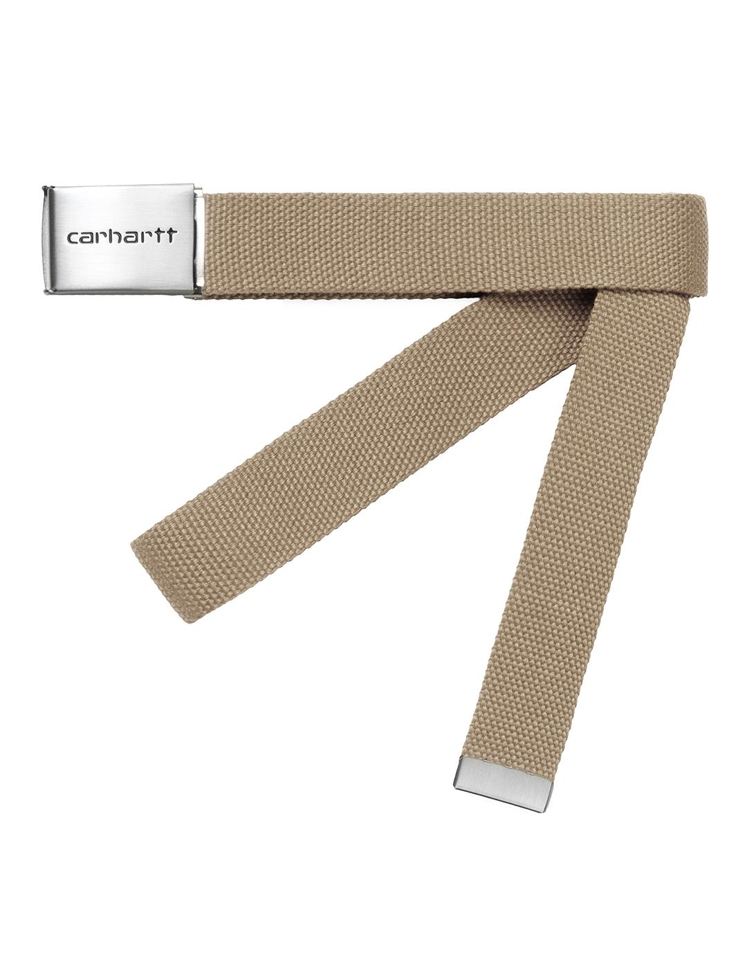 Cinturón Carhartt Wip Clip Belt Chrome beige unisex