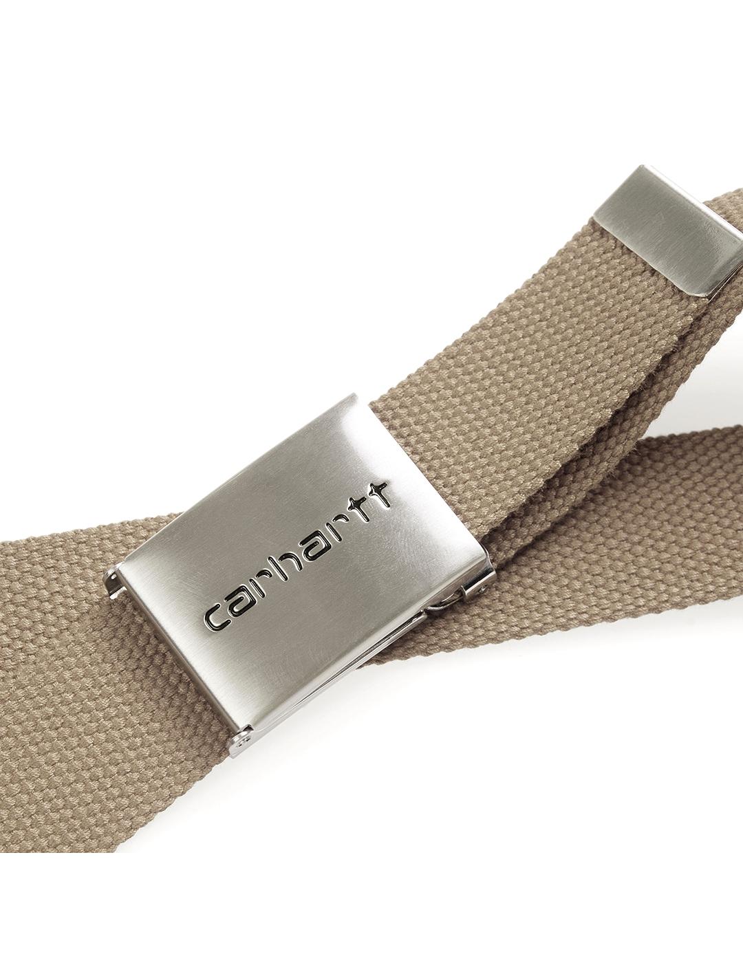Cinturón Carhartt Wip Clip Belt Chrome beige unisex