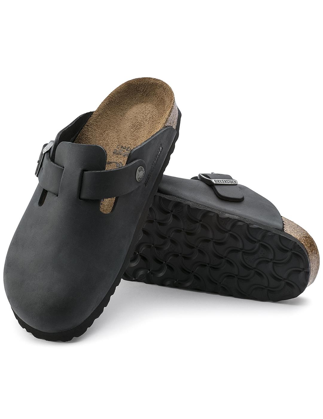Zuecos Birkenstock Boston LEOI black para mujer y hombre