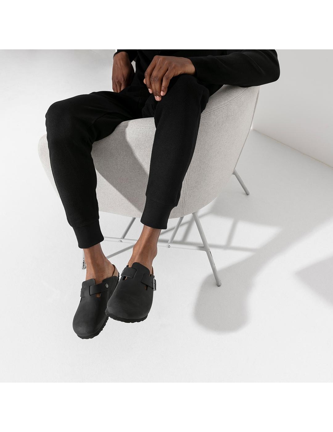 Zuecos Birkenstock Boston LEOI black para mujer y hombre