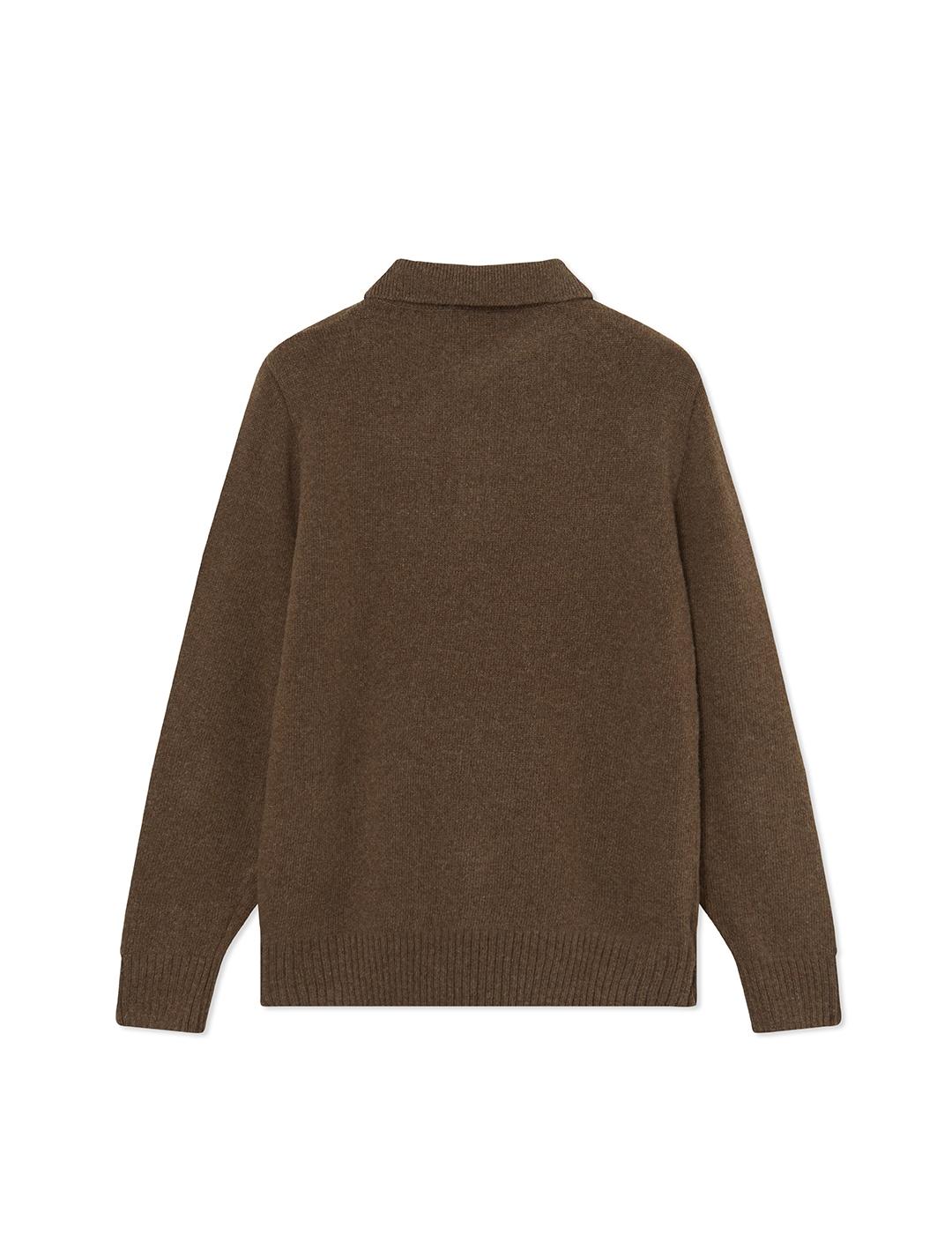 Jersey Pompeii Brand Cacao Wool Knitted Polo para hombre