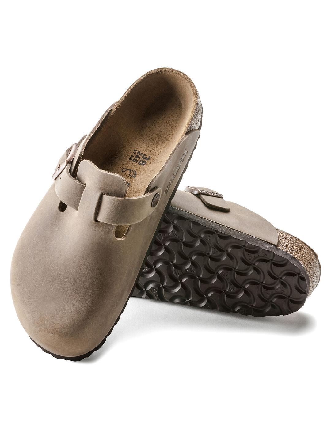 Zuecos Birkenstock Boston LEOI tabacco brown de mujer