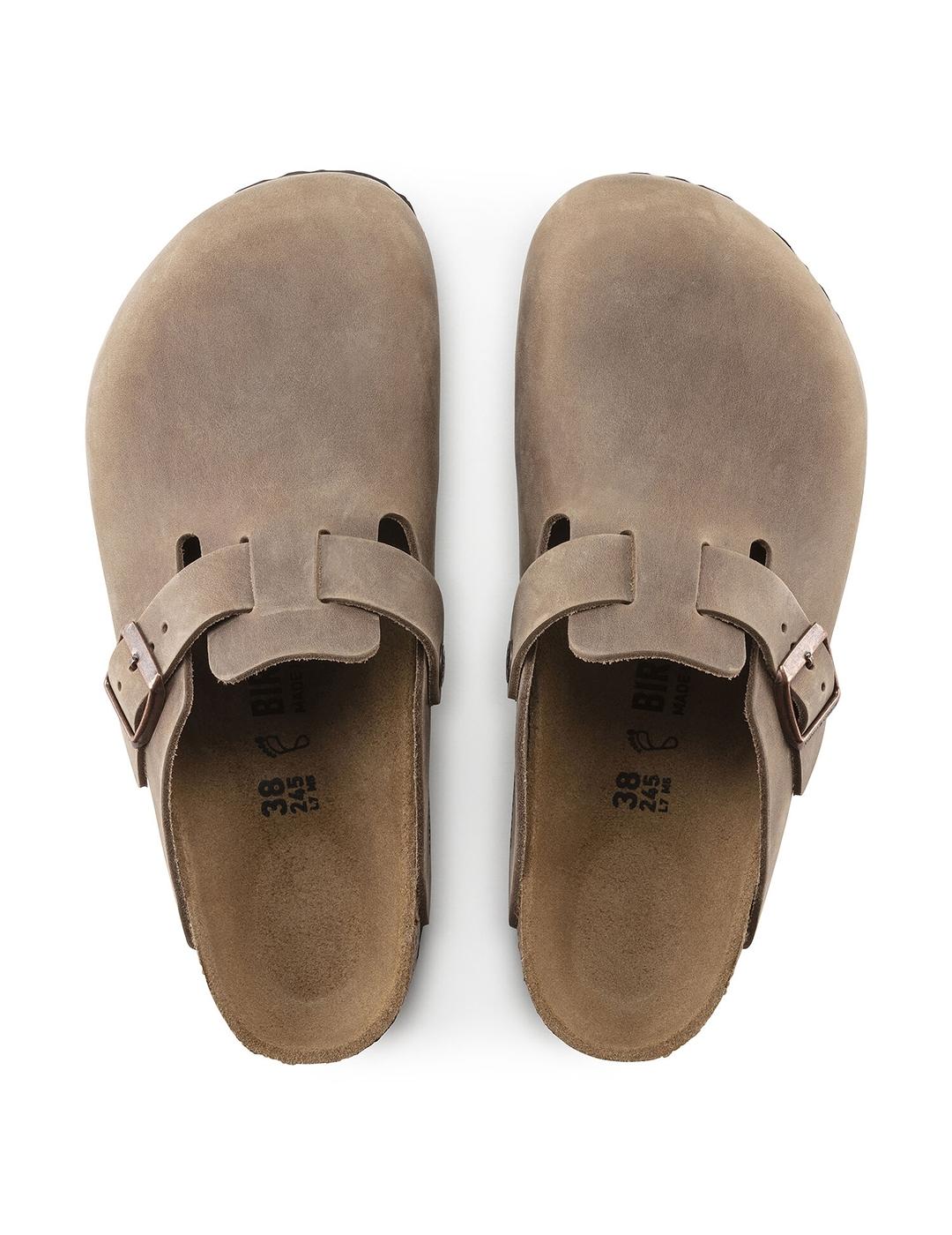 Zuecos Birkenstock Boston LEOI tabacco brown de mujer