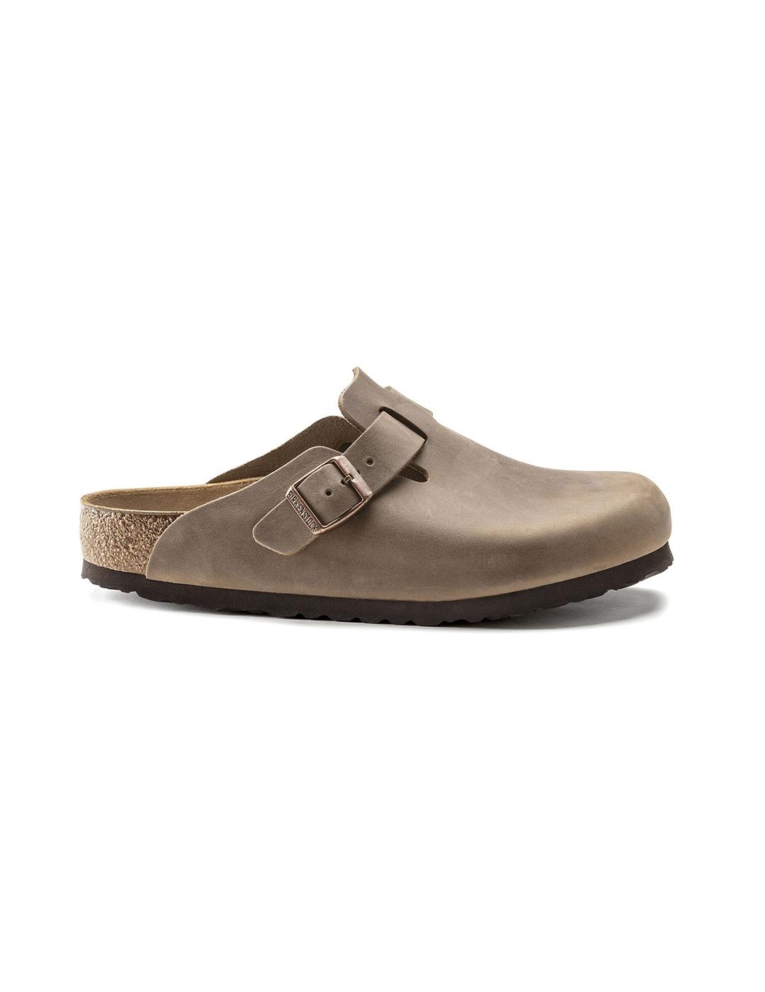Zuecos Birkenstock Boston LEOI tabacco brown de mujer