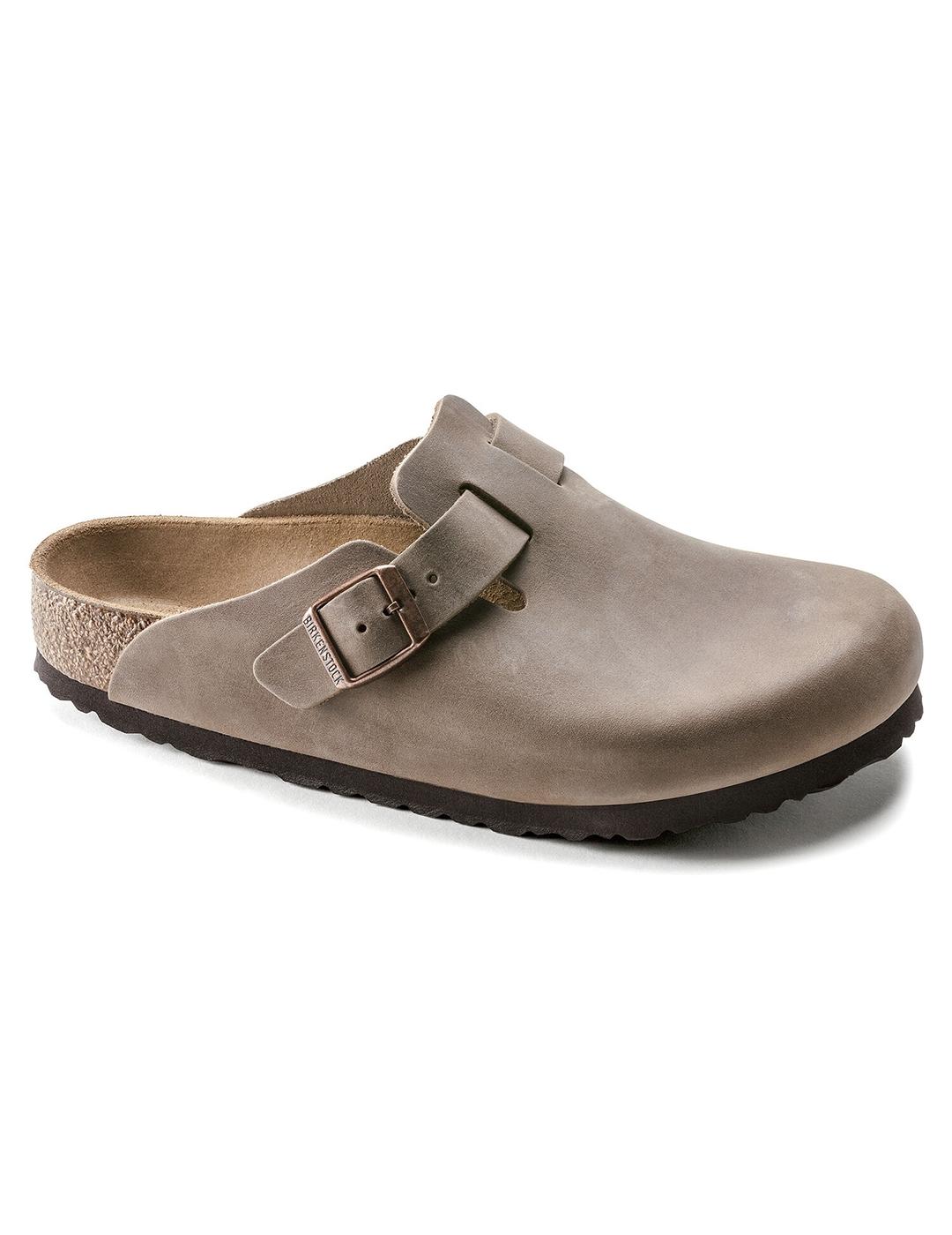 Zuecos Birkenstock Boston LEOI tabacco brown de mujer