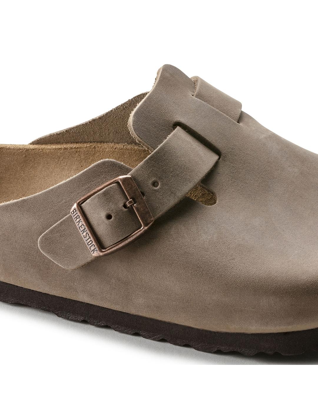 Zuecos Birkenstock Boston LEOI tabacco brown de mujer