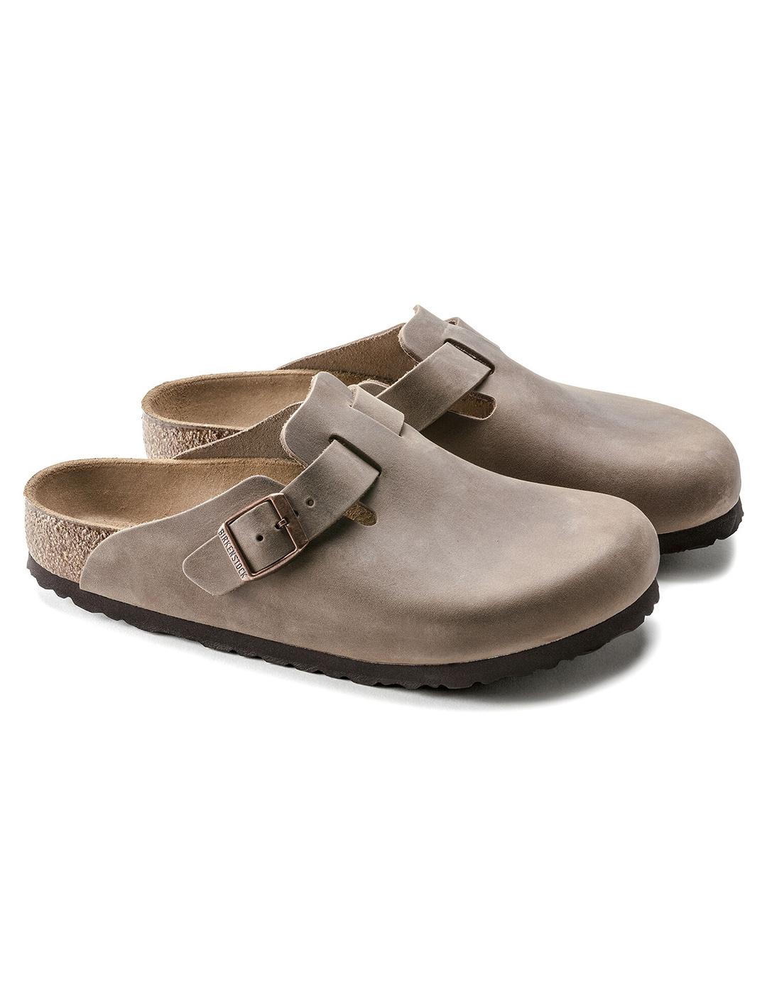 Zuecos Birkenstock Boston LEOI tabacco brown de mujer