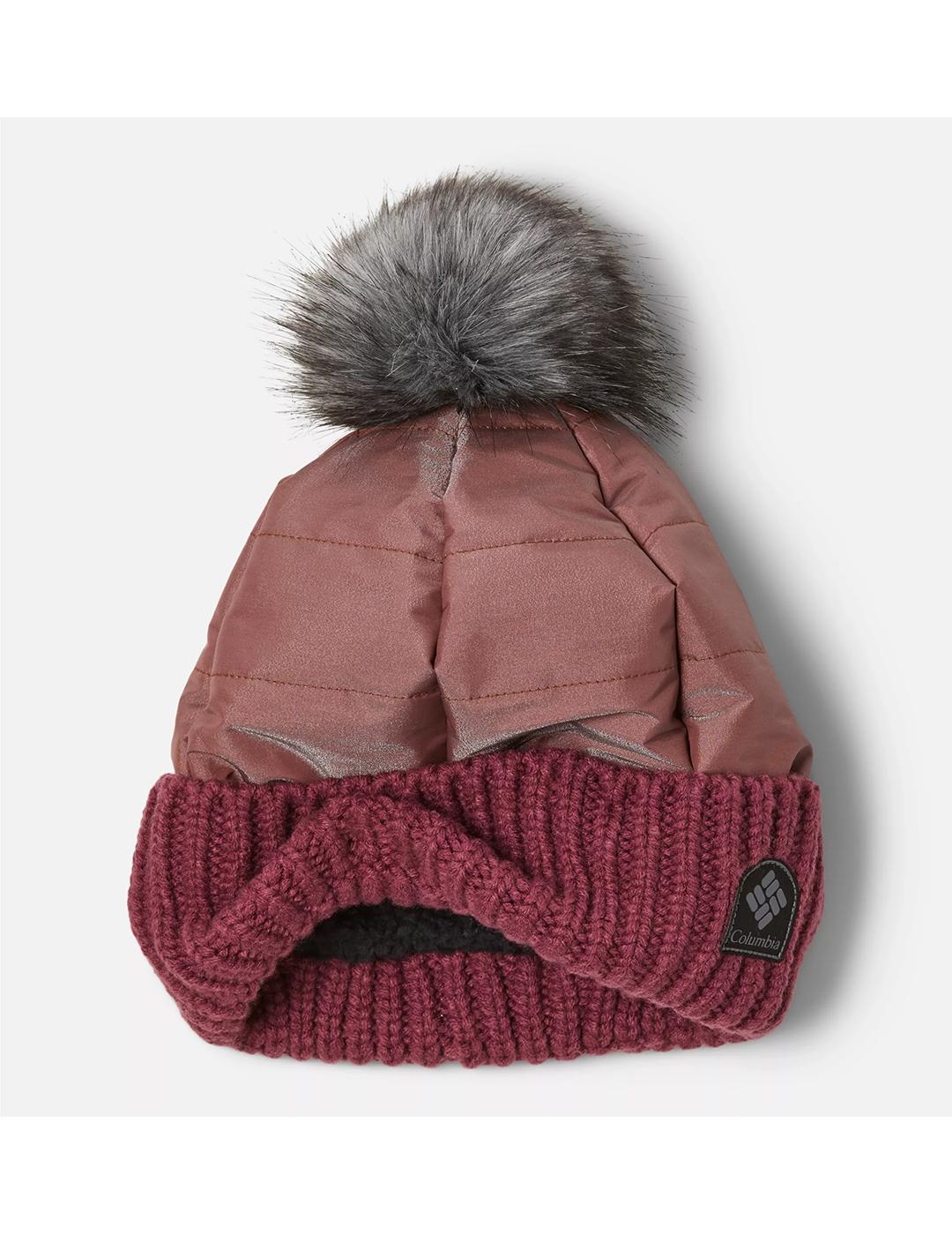 Gorro Columbia Snow Diva beetroot sheen de mujer