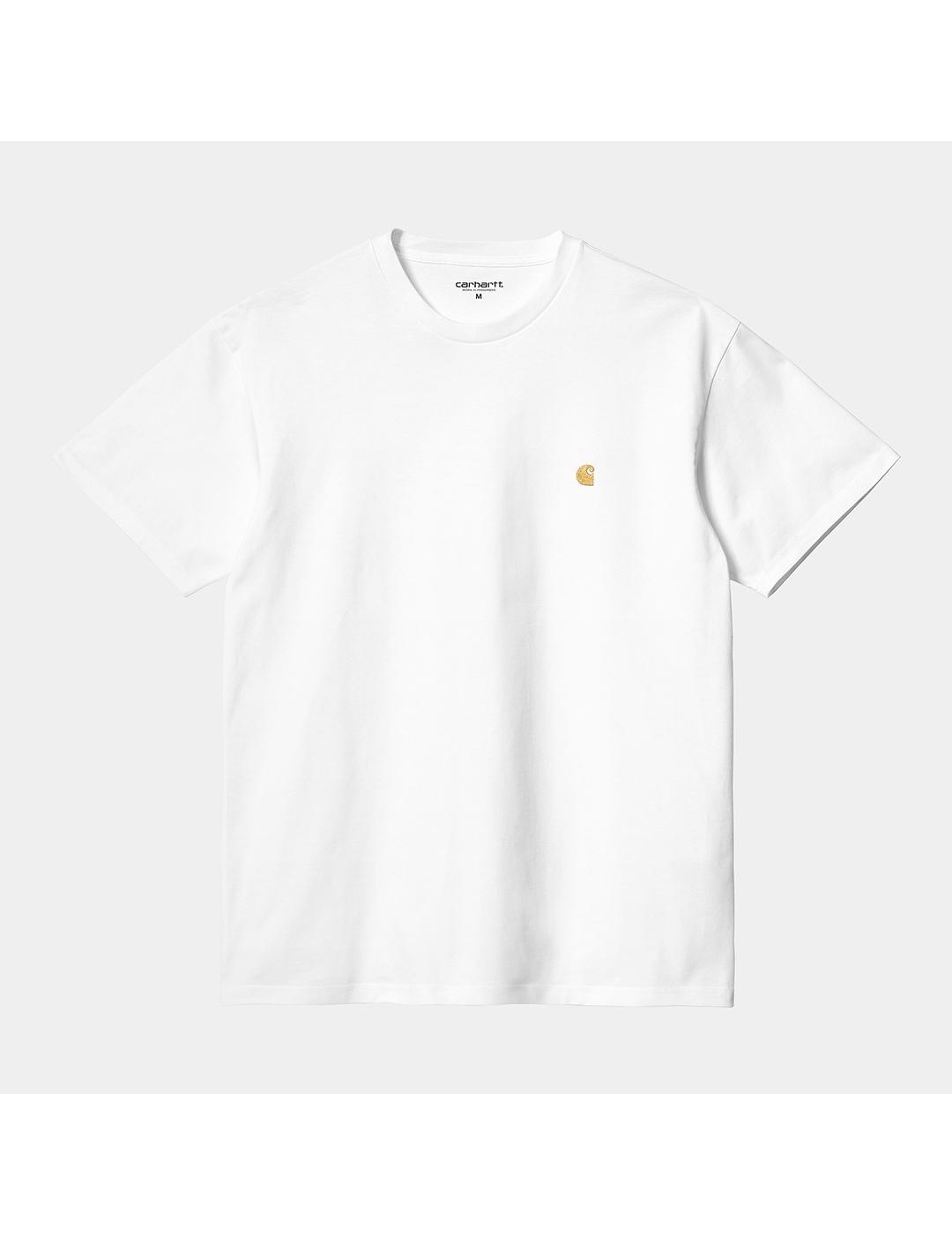 Camiseta Carhartt Wip S/S Chase white/gold para hombre