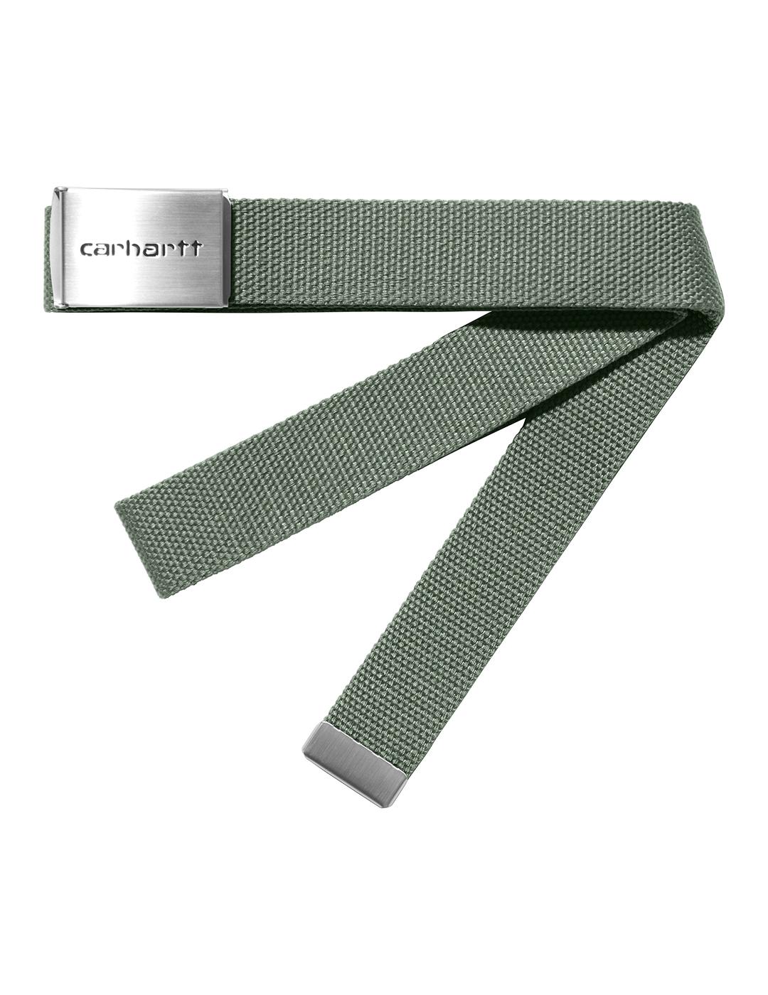 Cinturón Carhartt Wip Clip Chrome verde de hombre