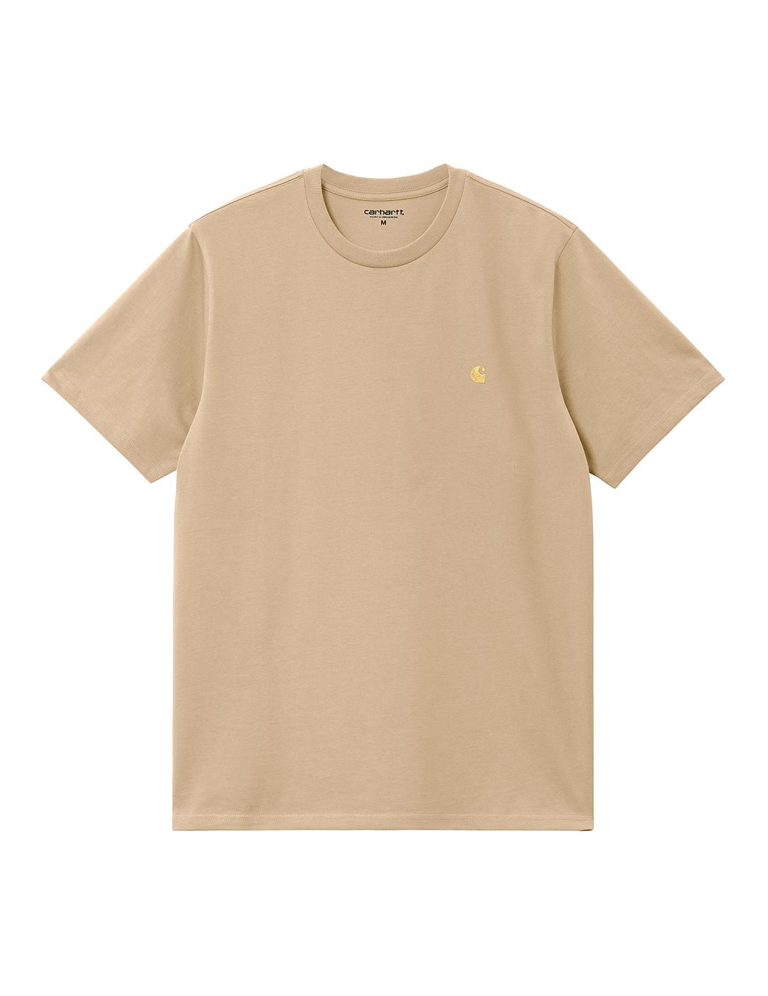 Camiseta Carhartt Wip S/S Chase white/gold para hombre