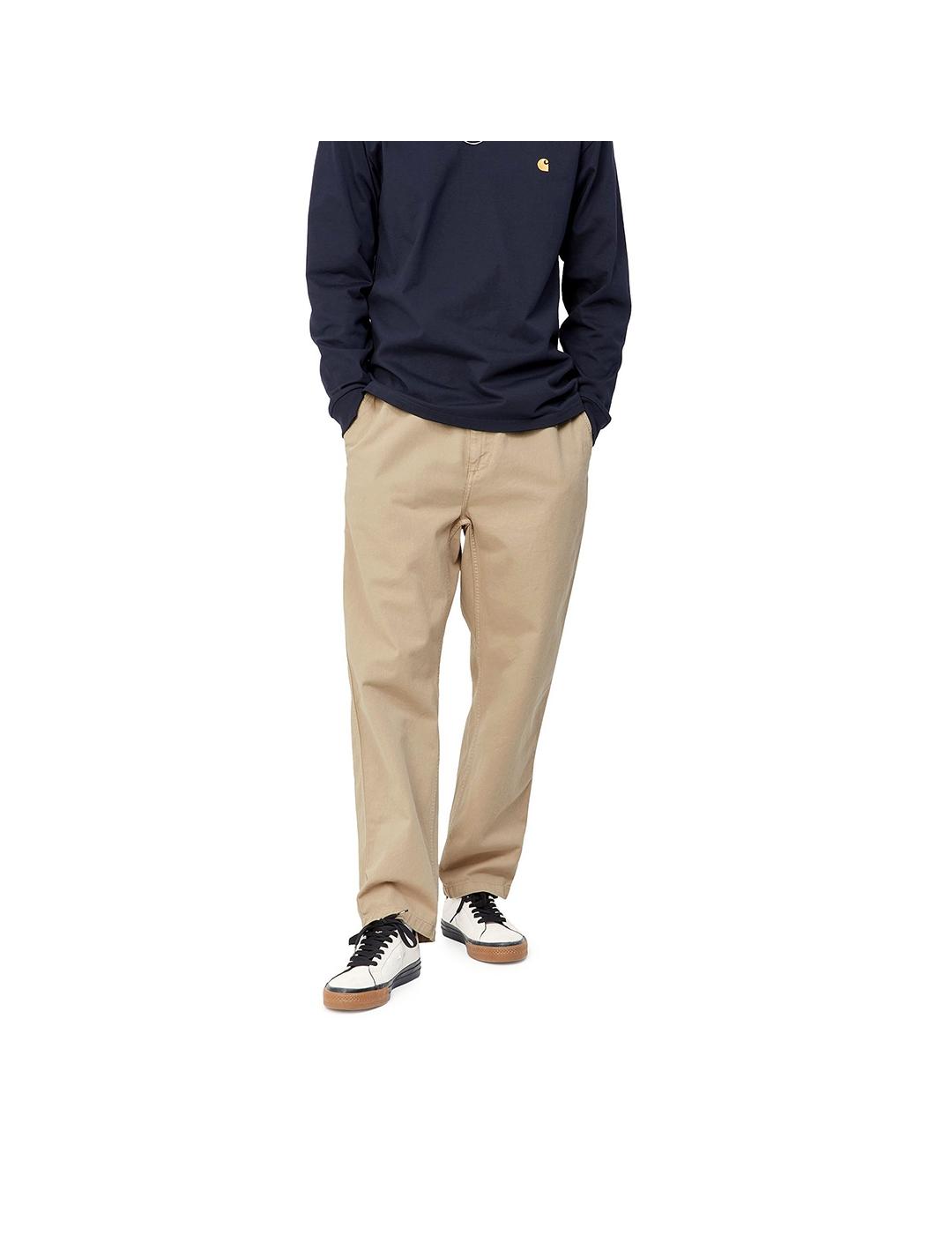 Pantalón Carhartt Wip Flint Pant beige lavado de hombre