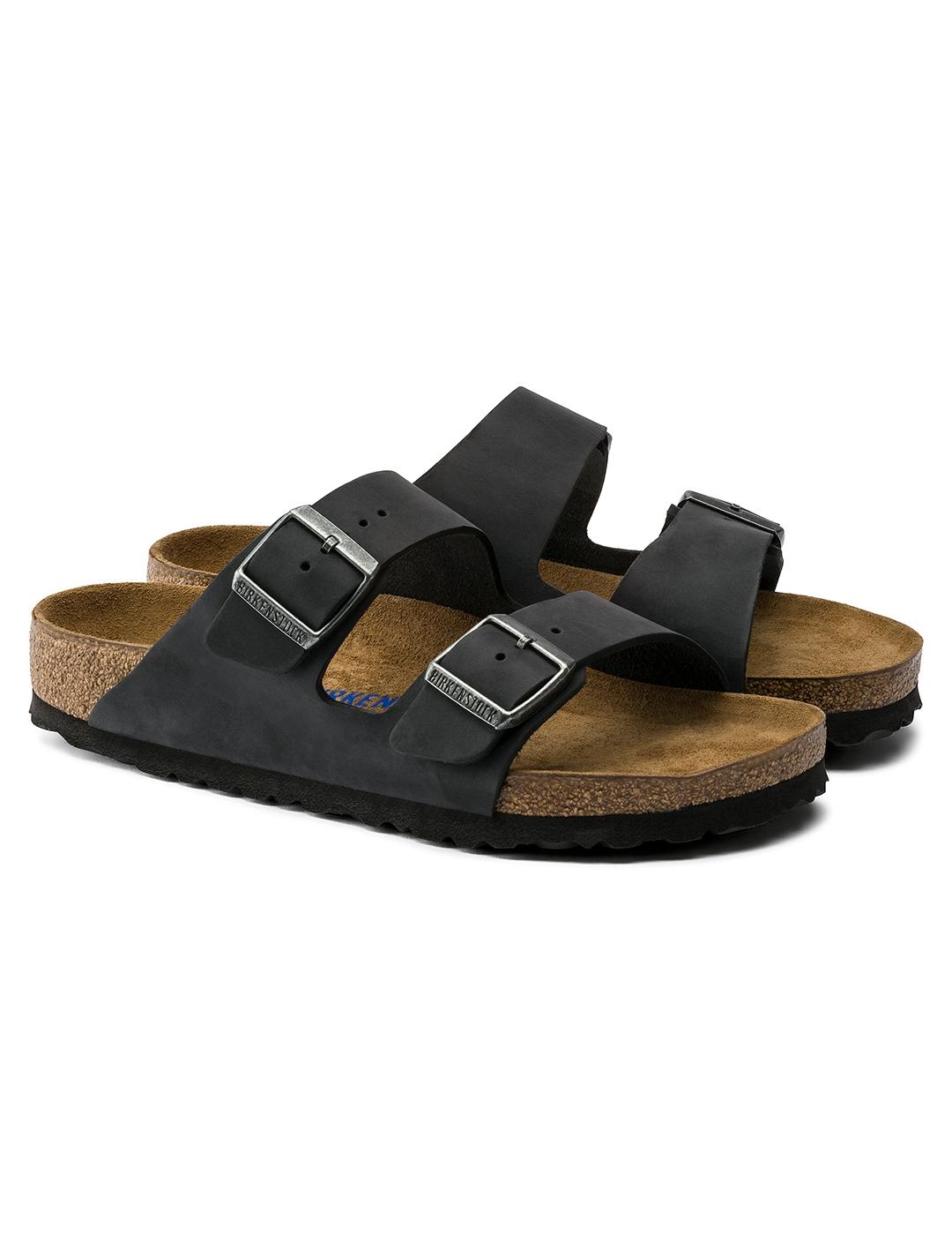 Sandalias Birkenstock Arizona negra piel de hombre