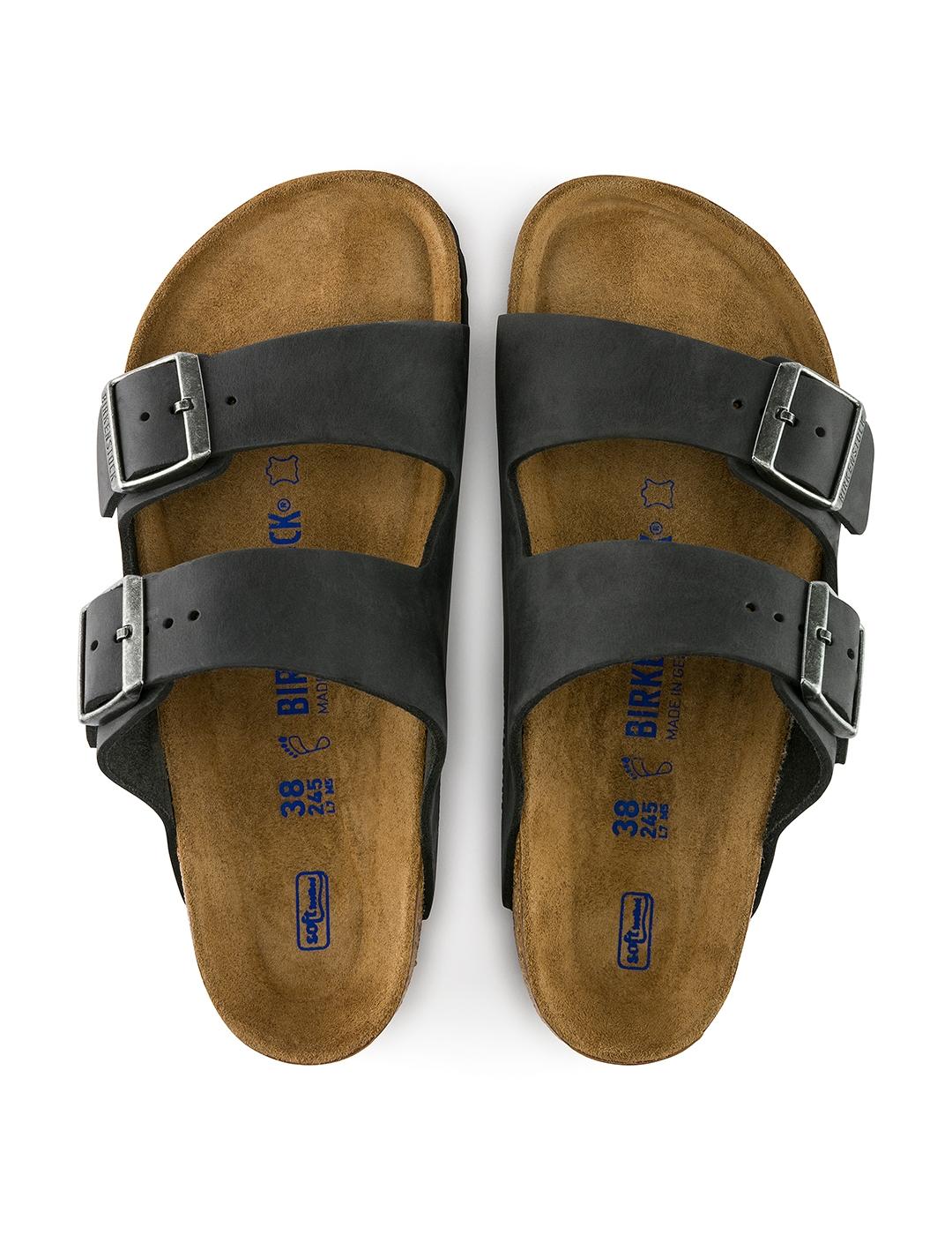Sandalias Birkenstock Arizona negra piel de hombre
