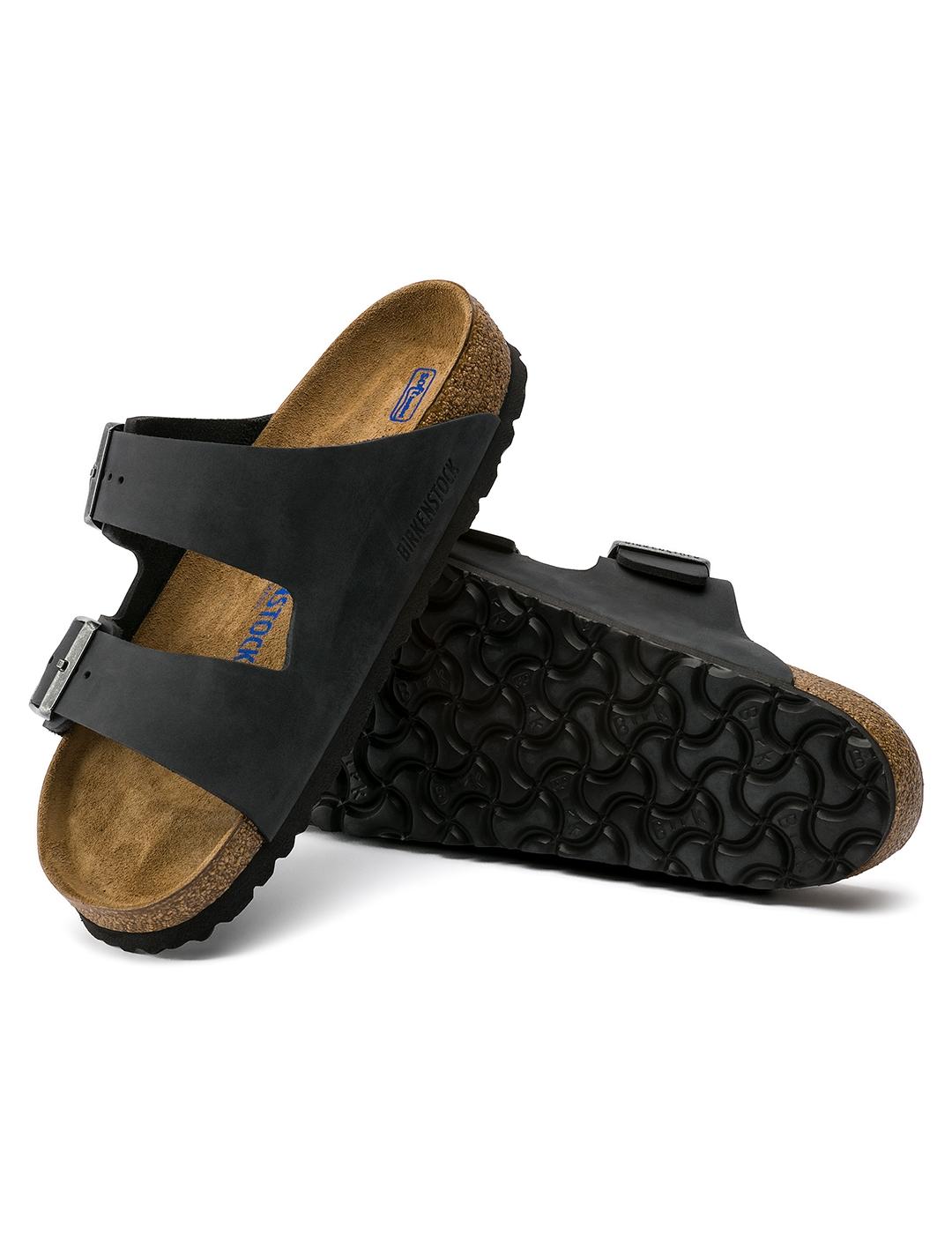 Sandalias Birkenstock Arizona negra piel de hombre