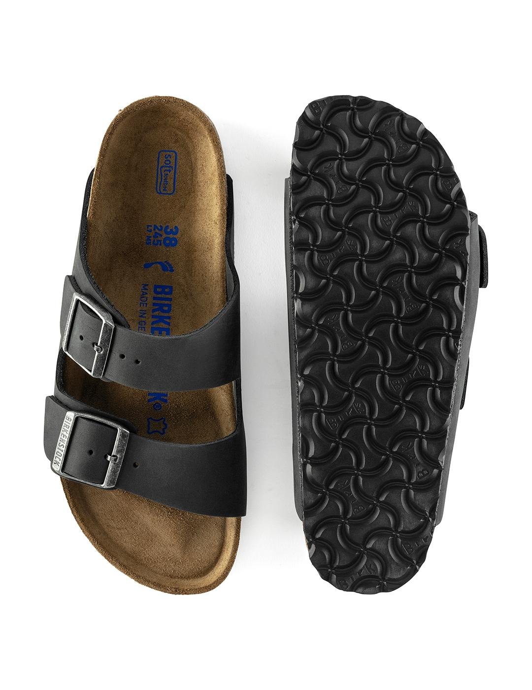 Sandalias Birkenstock Arizona negra piel de hombre