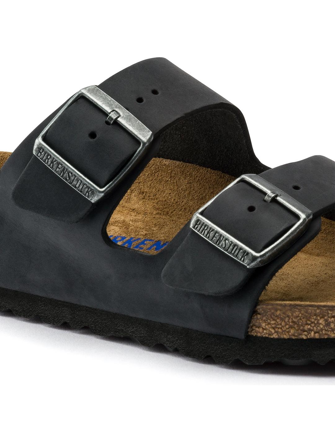 Sandalias Birkenstock Arizona negra piel de hombre