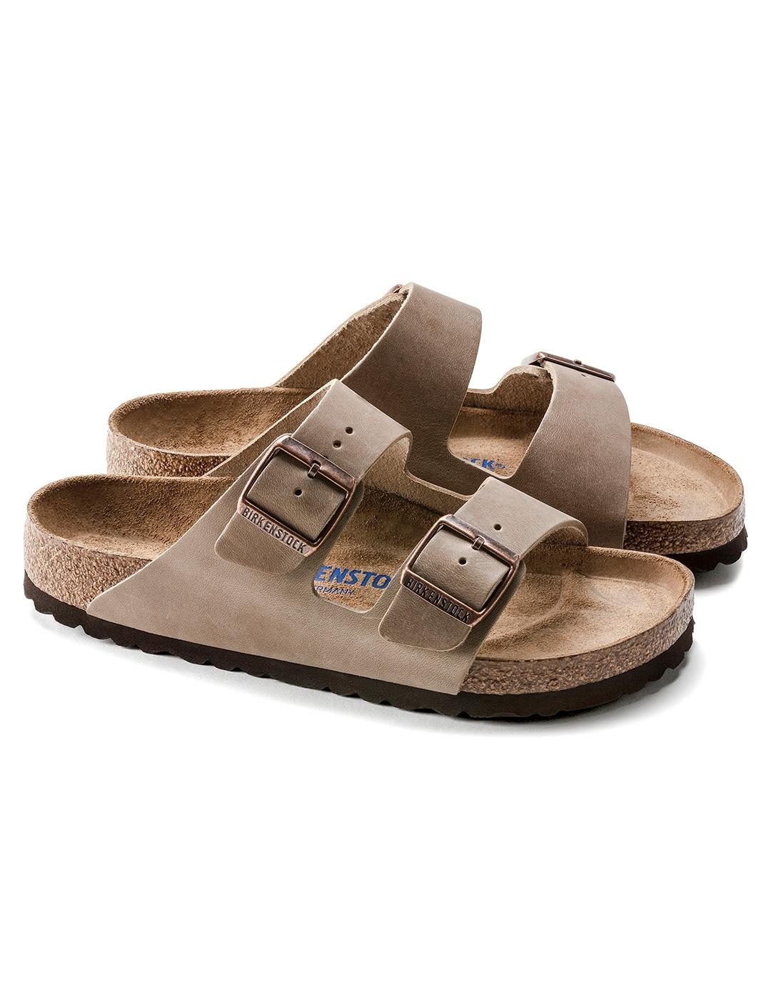 Sandalias Birkenstock Arizona beige en piel de hombre