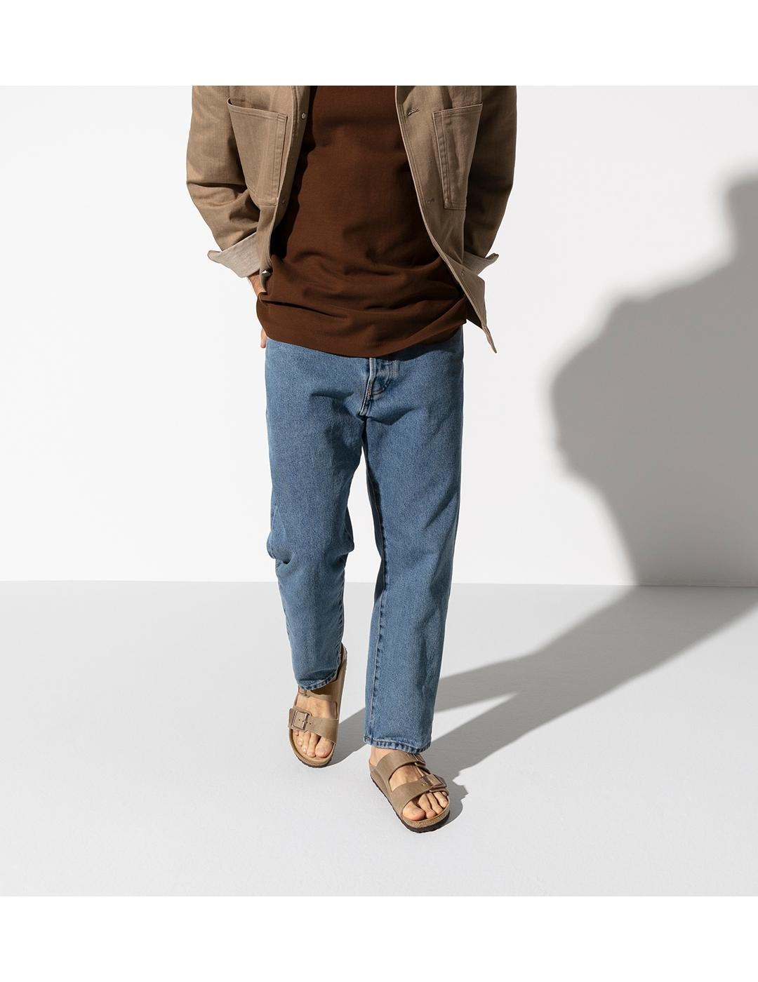 Sandalias Birkenstock Arizona beige en piel de hombre