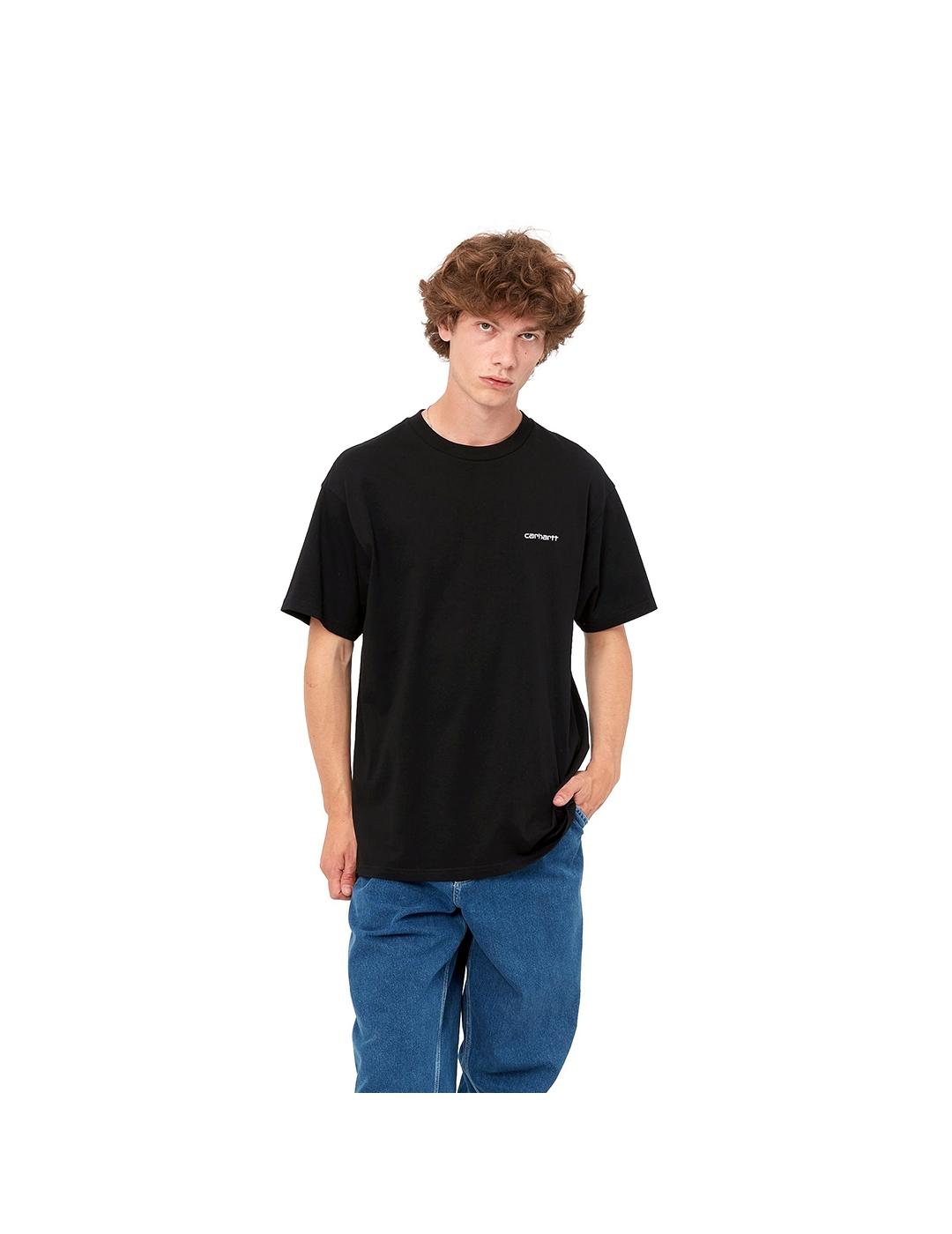 Camiseta Carhartt Wip S/S Script Embroidery negra de hombre