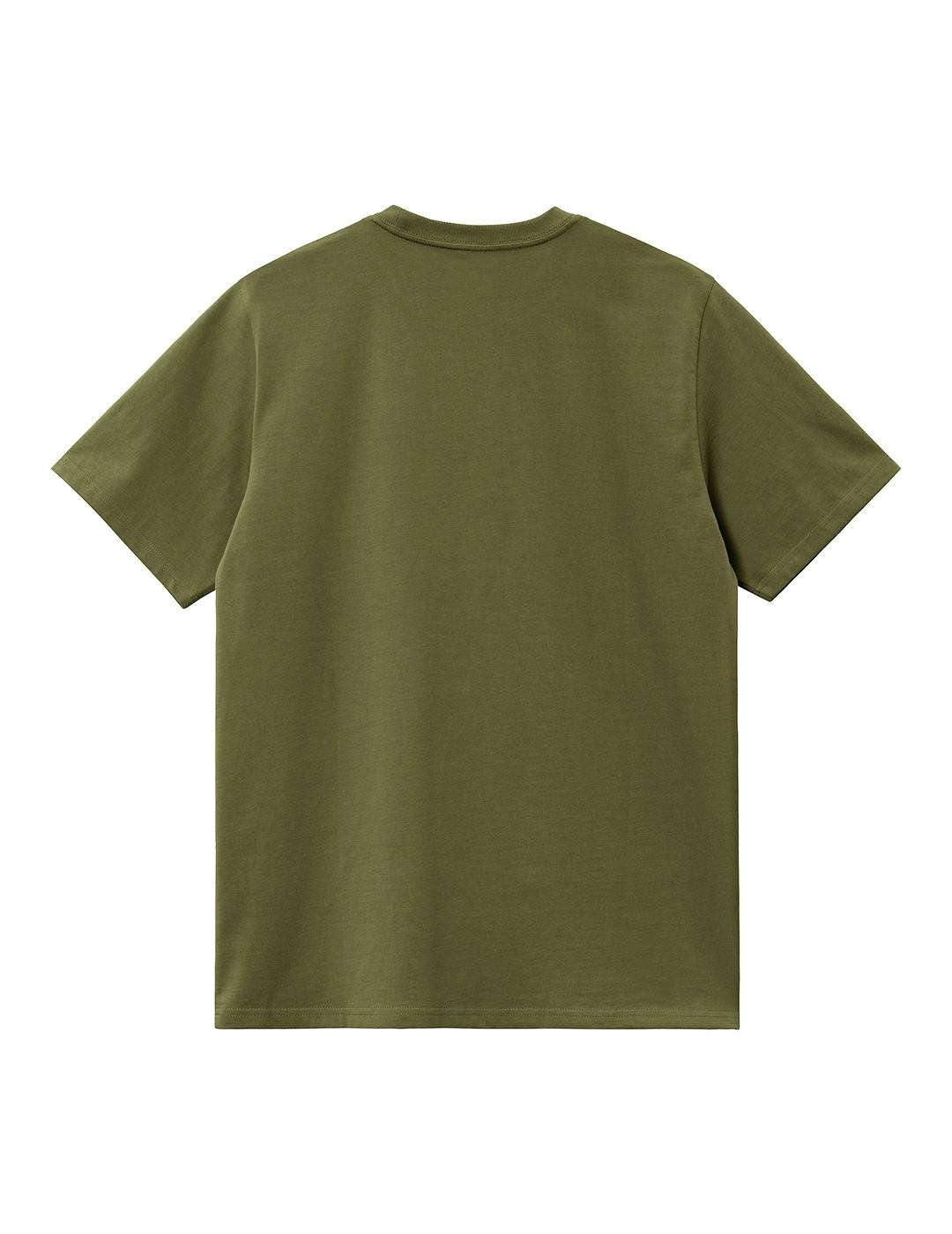 Camiseta Carhartt Wip S/S Script verde rosa de hombre